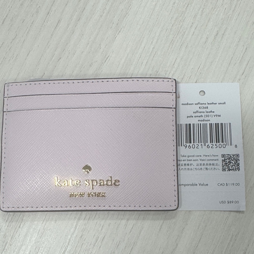 Kate Spade Pale Amethist Leather Card Holder